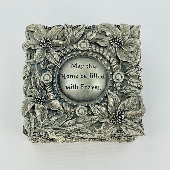 Pewter Trinket Box 4” “May this Home be filled with Prayer.” - Picture 1 of 5